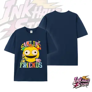 Smiling Friends Unite into a Giant Smiley Face -- Short-sleeved cotton unisex casual T-shirt