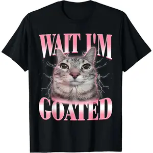Humorous Playful Cat Brainrot Im Goated Meme Inspired Shirt for Men Women and Children