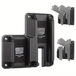 Magnetic Gun Holder Holster for Glock 17/19/26, SIG Sauer & Taurus-Quick Extraction Concealed Carrying Accessories, Durable ABS Material, Black