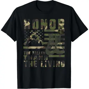 Y2K Summer Viral Print Oversized Graphic Vintage Unisex TeeHonor The Fallen Thank Living Memorial Day Military May 25th T-Shirt