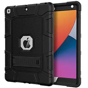 Case for iPad 9th Generation/iPad 8th Generation/iPad 7th Generation (10.2 Inch, 2021/2020/2019 Model), Slim Heavy Duty Shockproof Rugged Protective Case for iPad 10.2 inch, Black