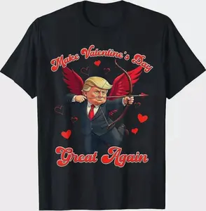 Make Valentine Day Great Again Funny Trump Lovers 2025 T-Shirt