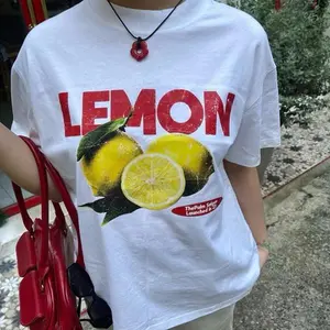 Lemon Graphic TShirt, Citrus Fruit Tee, Unisex Summer Shirt, Retro Fruit Print Top, Casual Vacation Streetwear Gift for Lemon Lovers