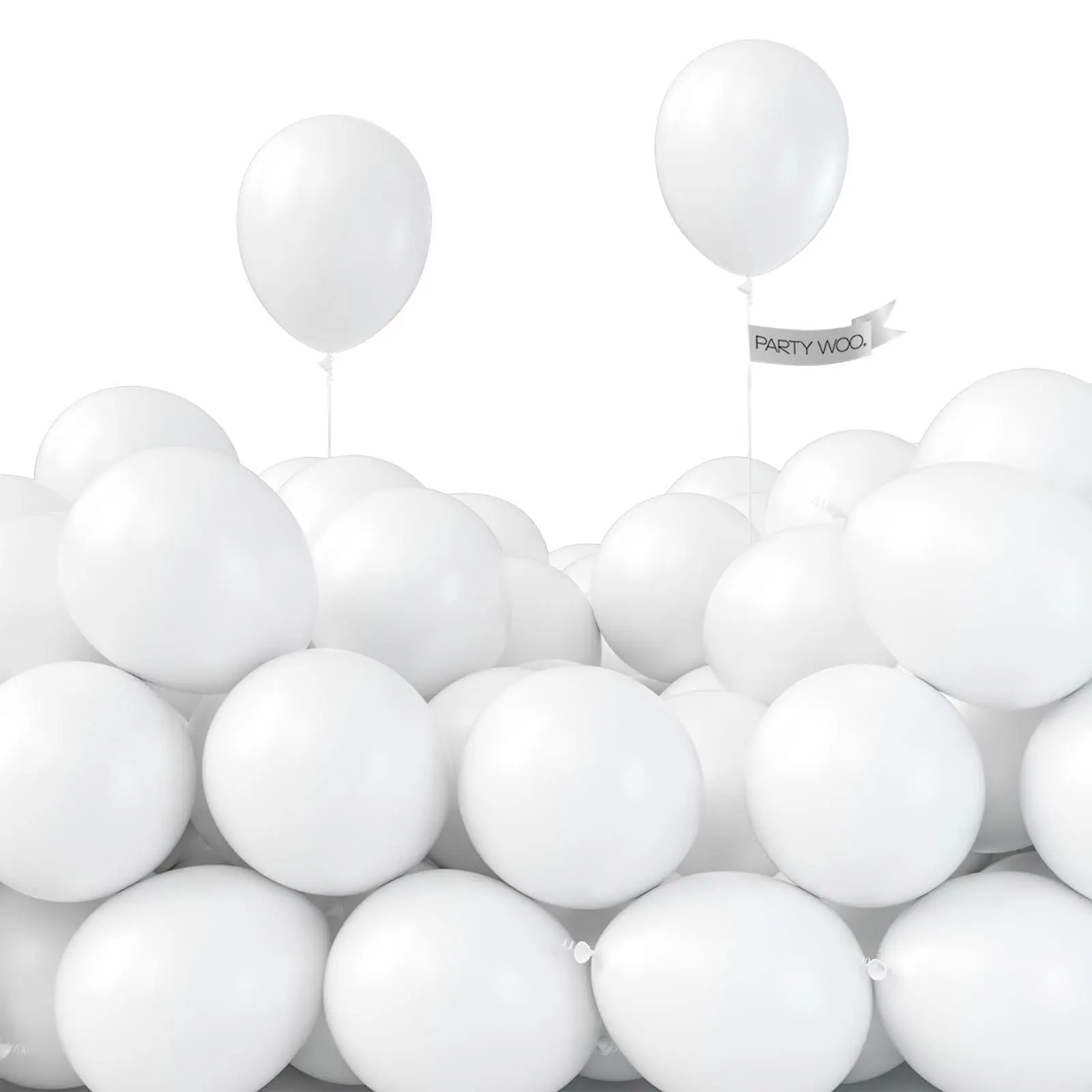 PartyWoo White Balloons 50pcs Small Mini Latex Matte Balloons 5 Inch | Wedding Bridal Graduation Engagement Baby Shower Gender Reveal Easter Anniversary Party Decorations White-Y13