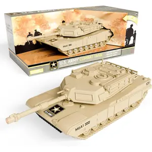 Lollipop U.S. Army Toy Friction Combat Tank with Lights and Sounds for Boys