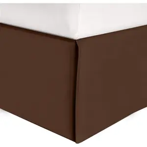 1-Piece Bed Skirt, 1500 Hotel Quality Microfiber, with a Look- Easy Care, Wrinkle and Stain Resistant, Bedskirt, King, Java Brown