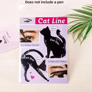 2 Piece Precision Eyeliner Pen & Smoky Eye Makeup Template Set, Reusable PVC Makeup Tools, Beginner-Friendly Shape Guides, Quick Makeup