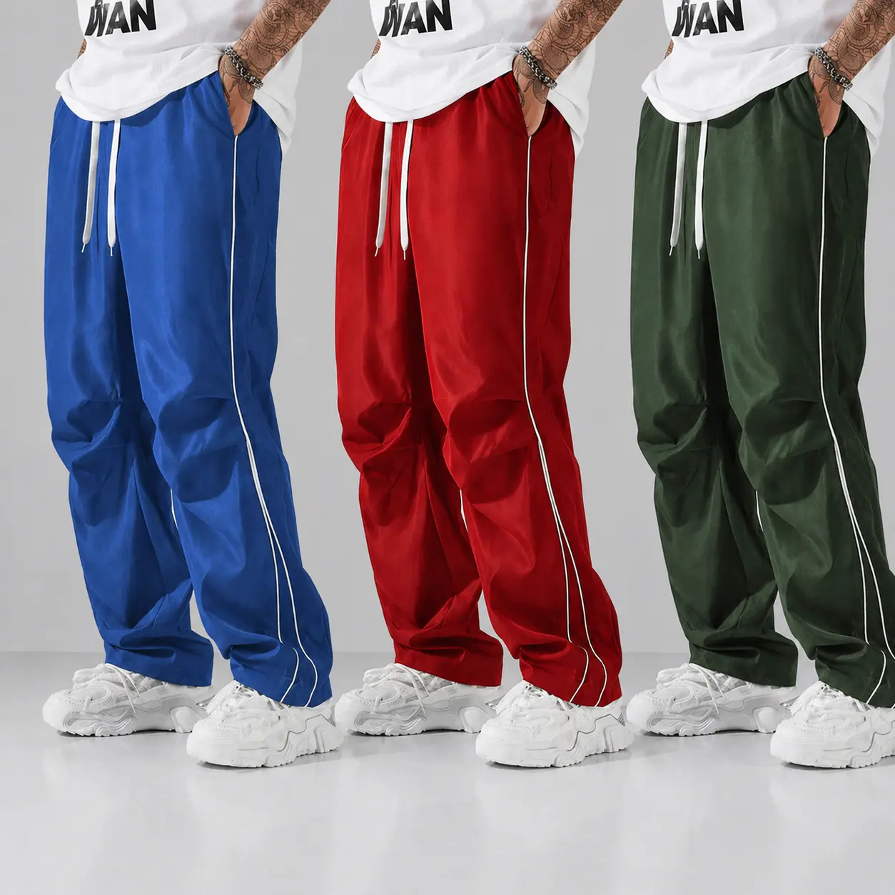Blue + Red + Army Green