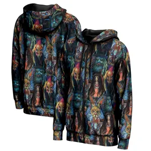 Wyatt Sicks Allover Print WWE Black Hoodie, Dark Graphic Streetwear Jacket, Horror Inspired Wrestling Design, Bold Visual Style, Ghoulish Fan Gear