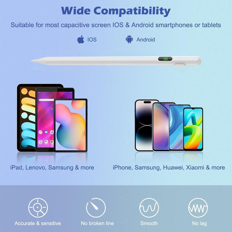 Stylus Pencil for Apple iPad Air 2024 11/13 inch M2, iPad Pro 13/12.9/11-inch, iPad Air Pencil 6/5/4/3th Generation, iPad Pro Pencil 3/4/5/6th Generation, Compatible 2018-2024 with Fast Charge