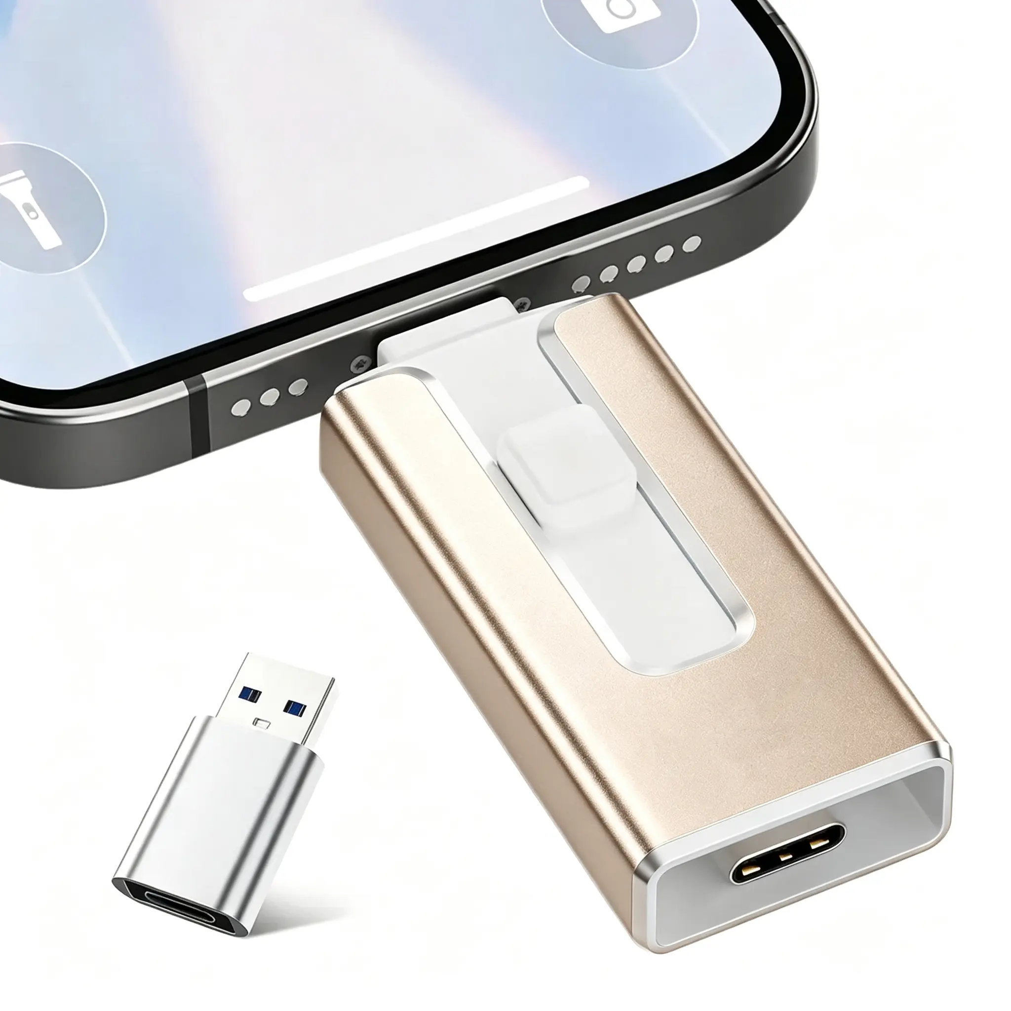 Flash Drive for Phone, Photo Stick for External Memory Storage, Easily Back Up and Save Photos Videos, USB Memory Stick Thumb Drive for iPhone/iPad/Android/PC
