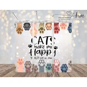Cats Make Me Happy Tumbler
