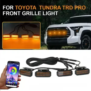 18LED Front Grille Light For Toyota Tundra Raptor/TRD DRL/Driving/Position Lights 2022-2025 Car Daytime Running Light Wheel Eyeb