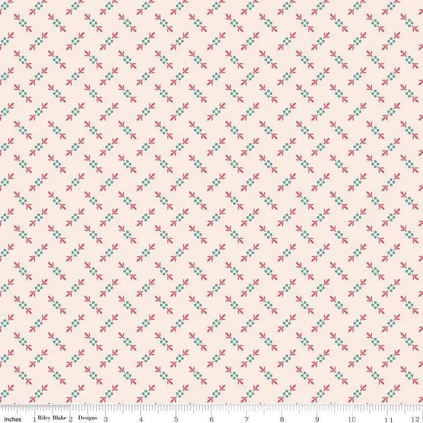 Fabric Riley Blake Proud Tea Rose Americana by the Quarter Yard C16099-TEAROSE