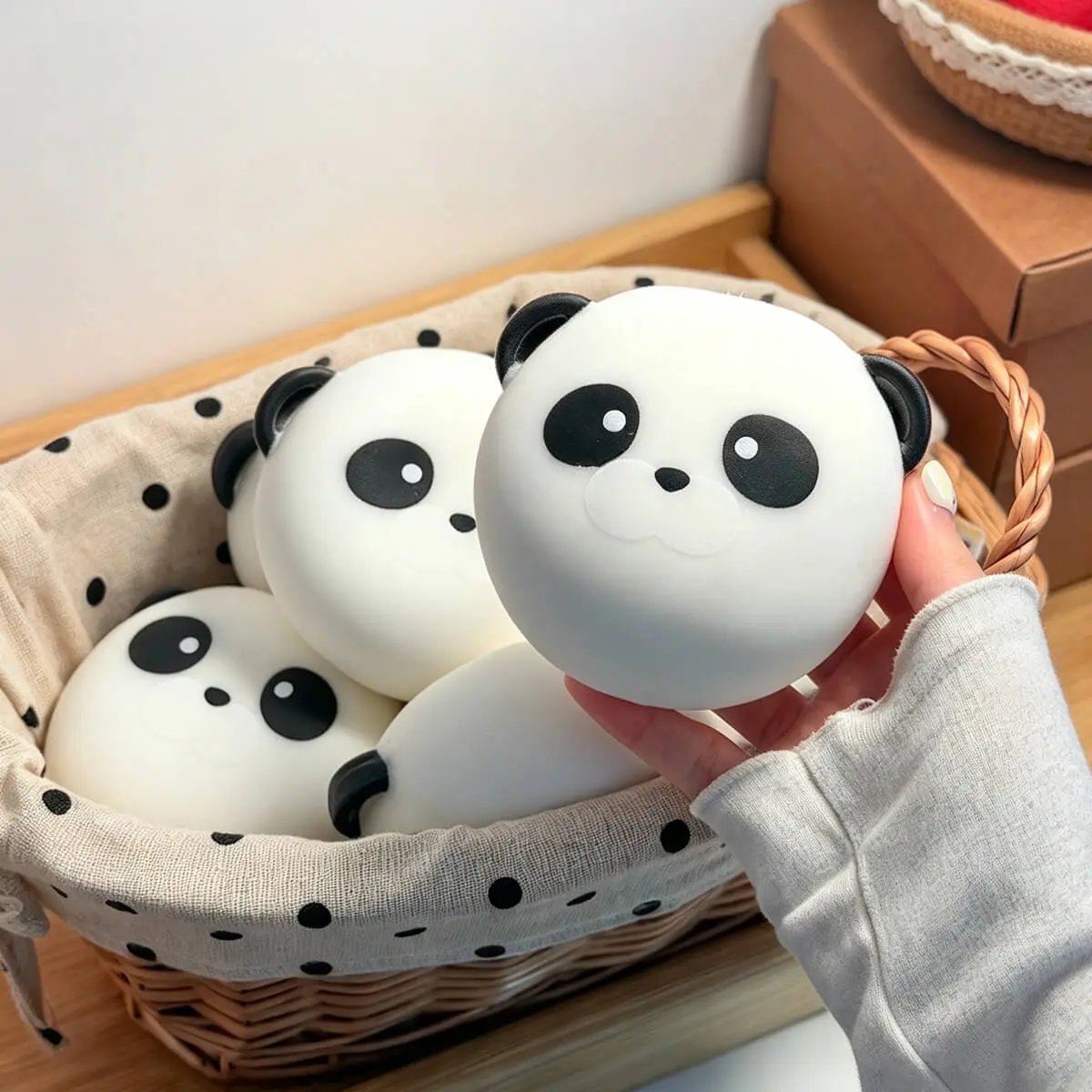 Panda Crunchy Squishy Stress Ball - Unisex Stress Relief Gadget, Cute Animal Squishies Toy, Soft Sensory Fidget, Fidget Sensory Product for Satisfying ASMR
