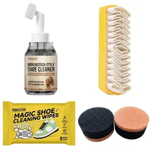 Ultimate Shoe Cleaner Kit W/Built-in Brush! Free Gift $20 Value: Shoe Wipes+Leather Shoe Brush+Cleaning SpongeAll-in-1 Sneaker Stain Remover, Safe for Leather/Canvas/Mesh, 7-Day Free Trial! #ShoeCleaner #SneakerCare #CleaningHacks