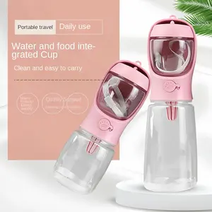 Water (Reusable Bottle) - 1 2 In1 Portable Dog Cat Water Bottle with Storage Food and Water Container for Puppy Pets dogs Feeder Bowl Outdoor Travel Pet