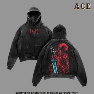 Igris Vintage Washed Oversized T-Shirt & Hoodie – Solo Leveling, Shadow Knight Commander Anime Graphic, Absolute Loyalty And Silent Blade Theme, Heavyweight Cotton Streetwear Unisex