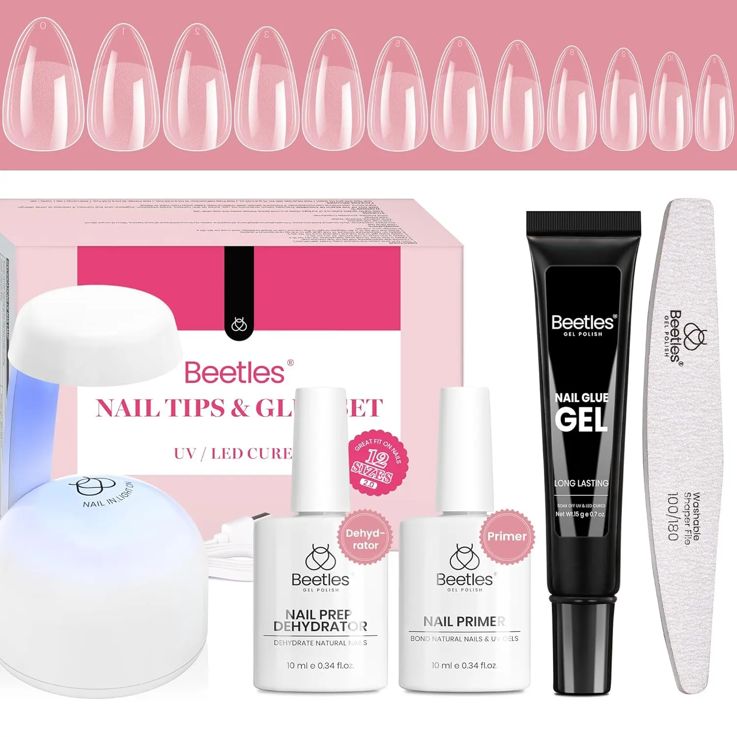 Almond Short 576pcs(Etch-X Nail Kit)