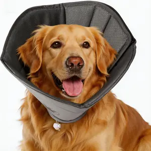 Soft Dog Cone for Small Medium Large Pets After Surgery, Comfy Cone for Dogs, Cones for Dogs to Stop Licking, Pet Elizabethan Collar Alternative to Prevent Licking Wounds (Grey, XL)