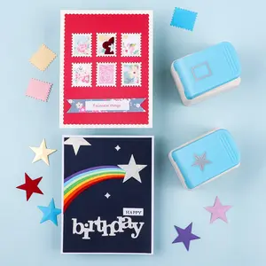 3D Star/Postage Stamp Embossing Punch; Paper Punches Tools for Scrapbooking Paper DIY Card Making Craft Tools and Supplies