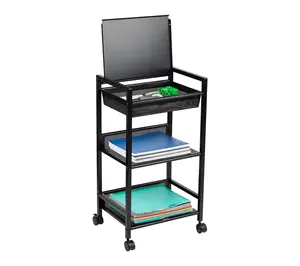 Mind Reader 3 Tier Cart with Covered Compartment