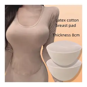 2024 New 8CM Push Up Bra Pads Latex Breast Enhancer Inserts for Bikini Swimsuit Removable Thick Chest Pads Sexy Accessories