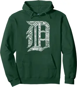Detroit Graphic D Hoodie | Unisex Hooded Sweatshirt, Size S-3XL
