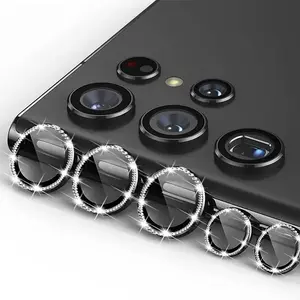 Tempered Glass Phone Camera Lens Protector, 1 Set Full Coverage Lens Protective Film with Flash Circle, Phone Accessories for Samsung Galaxy S24 S23 Ultra