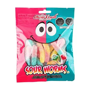 Mini Crush Sour Gummy Worms 120g - Chewy Fruity Candy for Kids & Adults