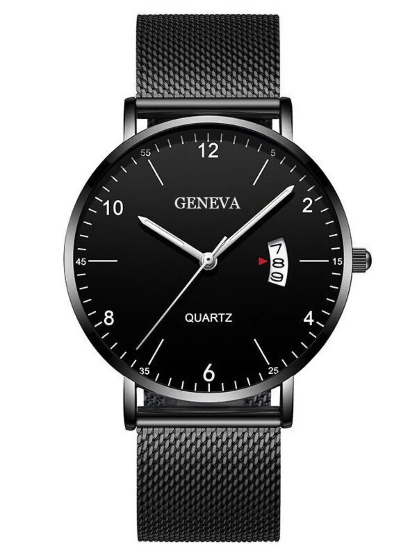 New Men's Watch Luminous Dial Quartz Movement Wristwatch, Student Mesh Band Business Trendy Timepiece, Stylish Male Accessory for Daily Wear