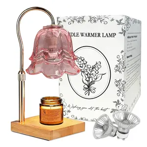 Safe Wax Melt Lamp with Timer, Gold Floral Candle Warmer for No Flame Home Fragrance Solution Beautiful Mother's Day Gift
