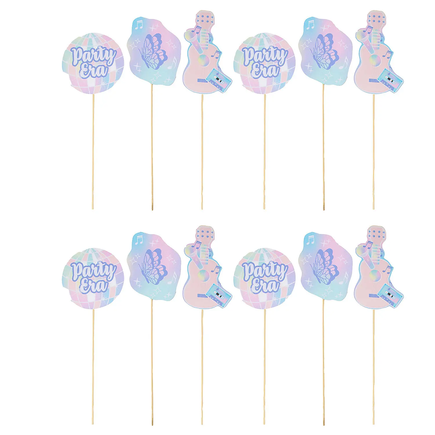 4 1/2" – 6" Pastel My Birthday Era Party Centerpiece Sticks – 12 Pc.