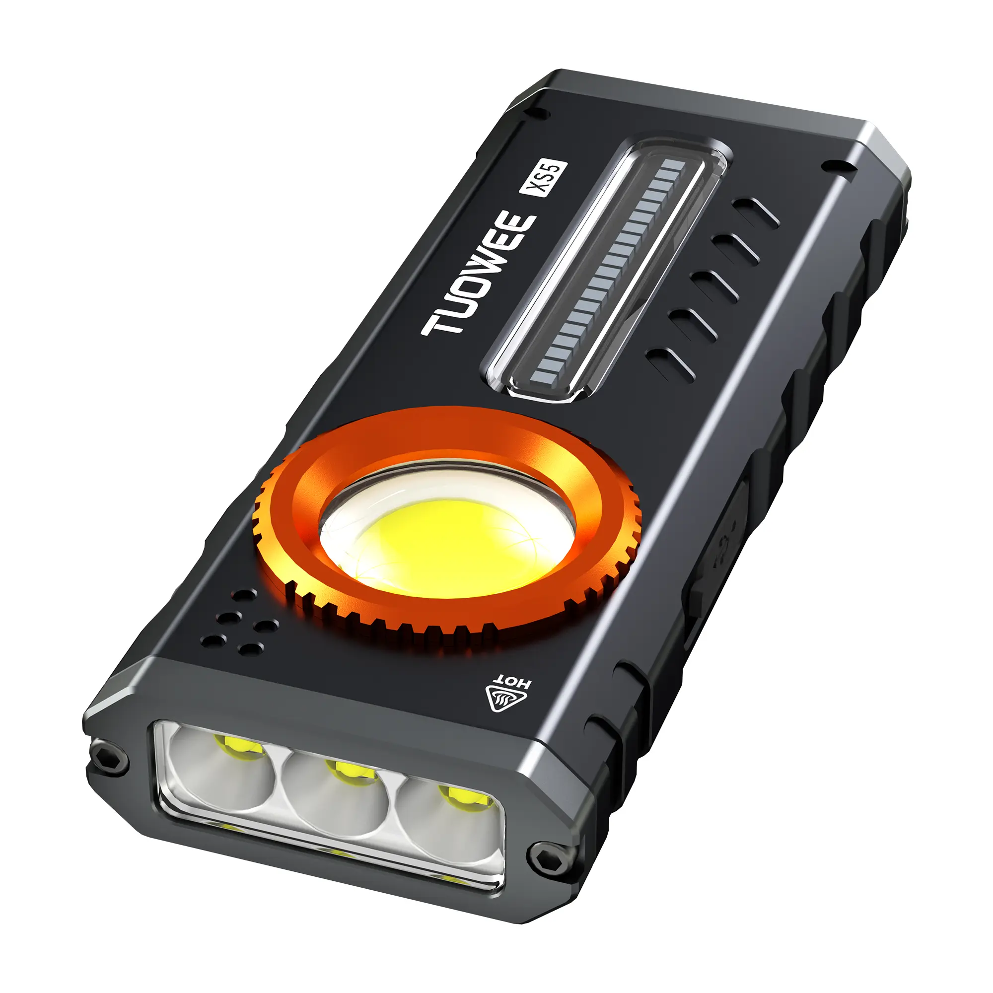 XS5 2000LM EDC Bright Flashlight, 11 Lighting Modes, RGB Color Light & Red Light, Magnetic Base, Pocket Clip, Stepless Dimming, Portable Torch for Outdoor Camping, Hiking & Car Repair