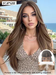 Topshe 13x6 Lace Front Wig, Frontal Wig, Ash Brown Scandi Hairline Wig | Long Wavy Lace Front Wig | Natural Undetectable Daily Glam