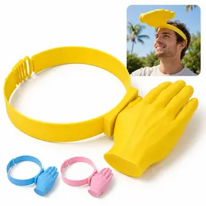 Funny Hand Sun Visor Hat, Adjustable PLA Novelty Headband, Lightweight Outdoor Shade Cap, Gag Gift for Beach Fishing Camping Parties