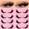 GROINNEYA 3D Faux Mink Lashes, Volume Cluster Lashes, Flare Lashes, Cosmetic False Lashes, 5 Pairs/10 Pairs Fluffy Soft Lightweight Full-Volume False Eyelashes, Curly Lashes Eyelash Set