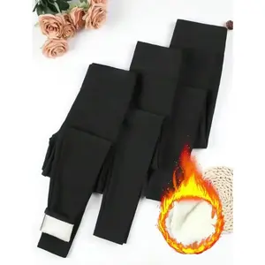 3-Pack Super Soft Plus-Lined Leggings, Solid Color Thermal Warm Pants for Women, Workout/Yoga/Running, Fall and Winter Yoga Pants