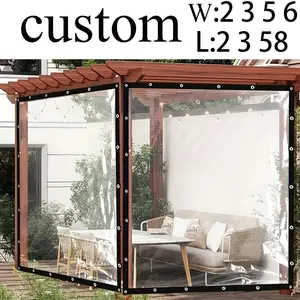 Custom Large Transparent Tarp 2*3m 4 5 6 7 8 9 10 M 5m Waterproof Clear Tarpaulin Rainproof Rain Cover Garden Plant Tent Camping