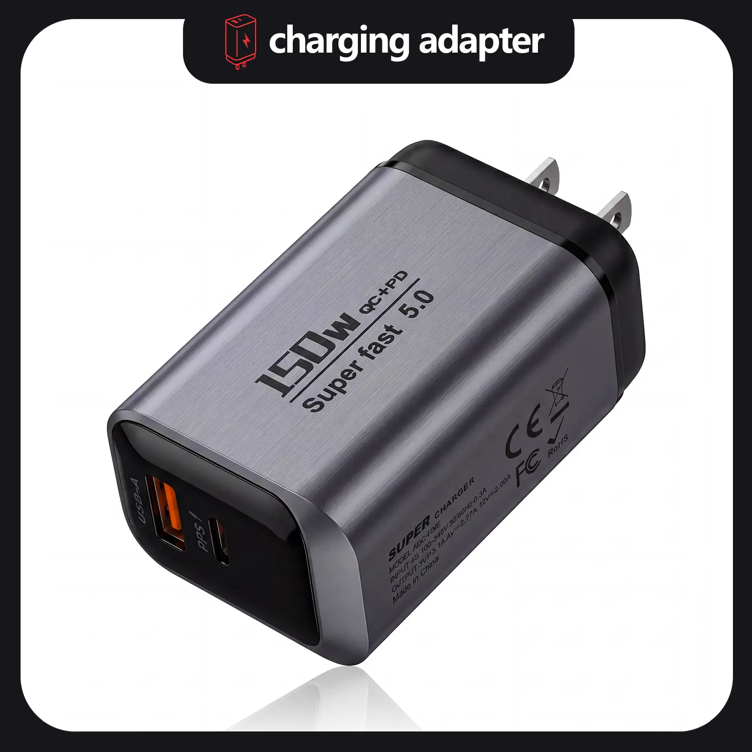 Portable 150W Power Charger – Charge 2 Devices Simultaneously Without Battery Damage