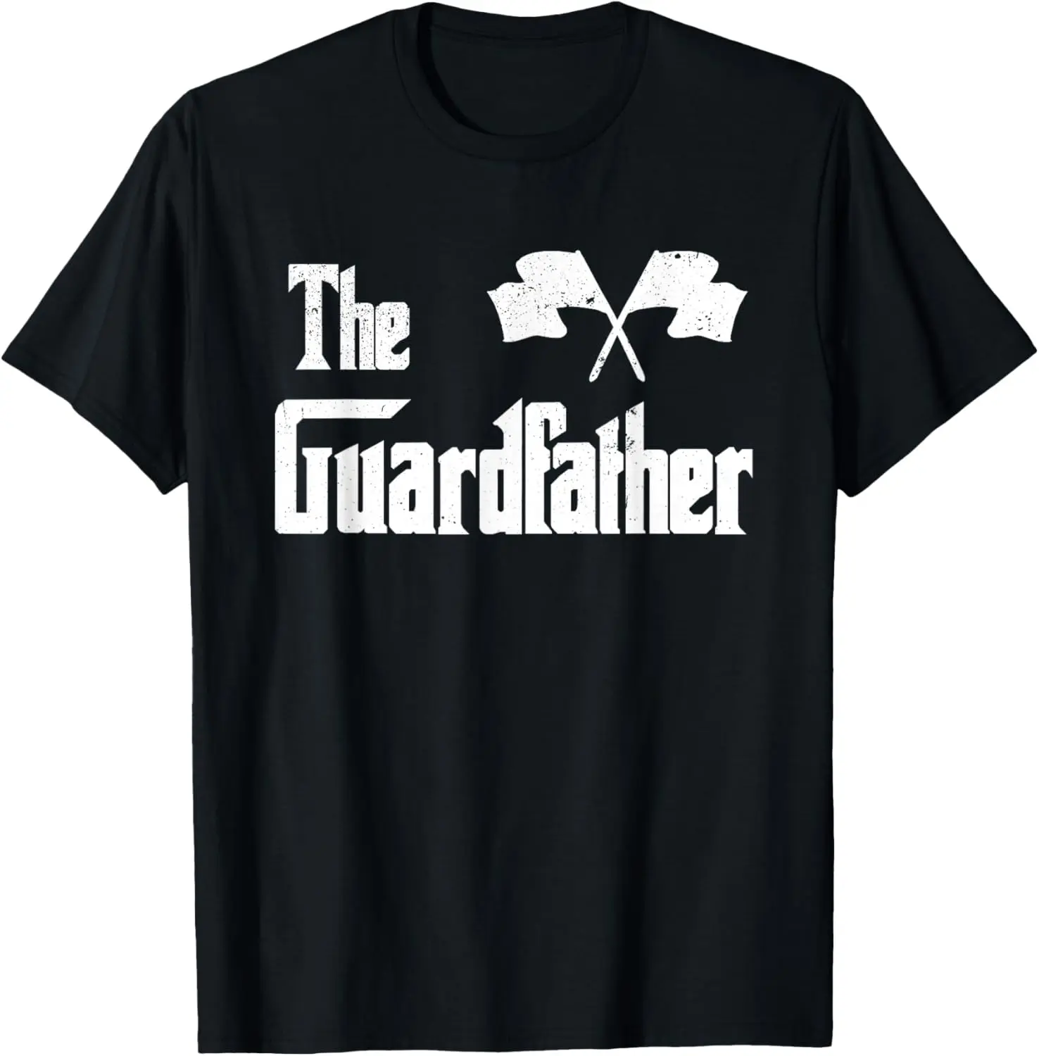 Men's Casual Soft Sports Round Neck "The Guardfather" Funny Meme Color Guard Proud Dad Pure Cotton Graphic T-Shirt, Short-Sleeve Natural Top, Gift for Men