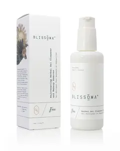 Blissoma Free Rejuvenating Herbal Gel Cleanser + Makeup Remover - Organic Ingredients, Unscented, Cruelty-Free, Ideal for Sensitive Skin