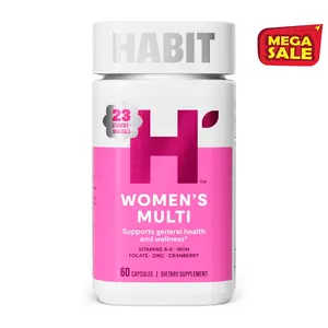 Habit Womens Multi Supplement (60 Capsules) - New Look, Supports General Health & Wellness, 23 Essential Vitamins and Minerals, Fruit extracts, Folate, Iron, B12, Biotin, Non-GMO (1 Pack)