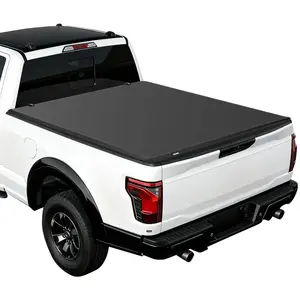 VEVOR Soft Tri-Fold Truck Bed Tonneau Cover, Compatible with 2015-2025 Ford F-150 5.5 ft (67.1 in) Bed, Waterproof Soft Folding Truck Tonneau Cover with 3-Layer PVC and Aluminum Alloy Support Bar