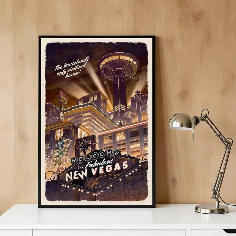 │UNFRAMED│New Vegas travel poster | Classic Films Wall Art Home Decor