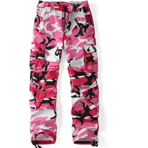 Womens Cargo Pants with Pockets Outdoor Casual Ripstop Camo Military Combat Construction Work PantsGift