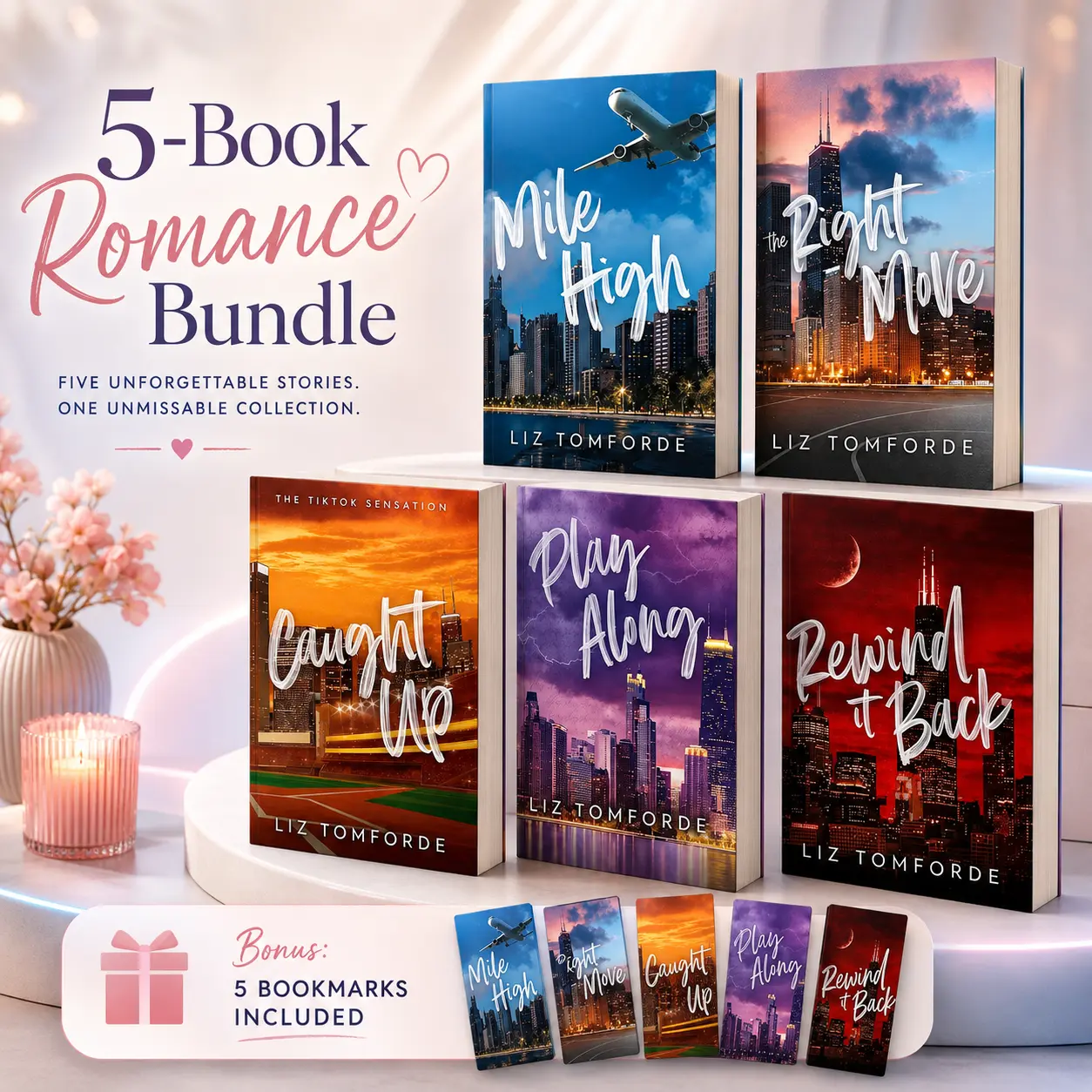 Windy City Series 5 Book Set by Liz Tomforde – Mile High, The Right Move, Caught Up, Play Along & Rewind It Back, Sports Romance Book Bundle