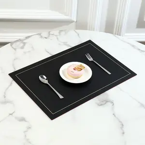 Double-Sided Insulating Table Mat, Waterproof Oil-Resistant Leather Pad, Easy Clean, Retro Cutlery Protector, Elegant Heat-Resistant Dining Mat