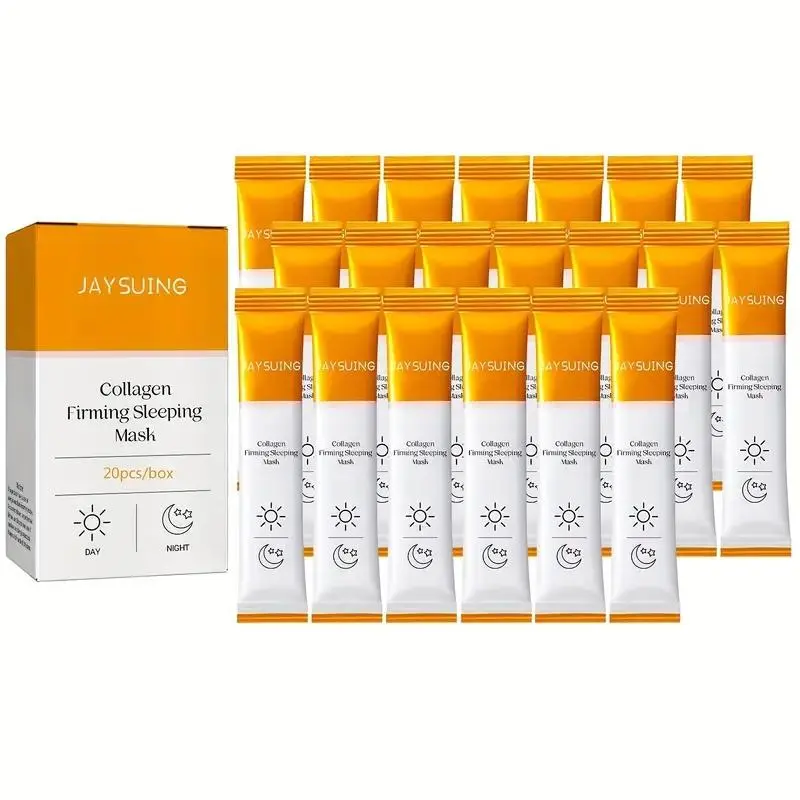 Collagen Firming Sleeping Night Mask, 20pcs/box Deeply Moisturizing Facial Masks, Hydrating Face Mask, Skin Care Product, Beauty Products for Women & Men, Moisture