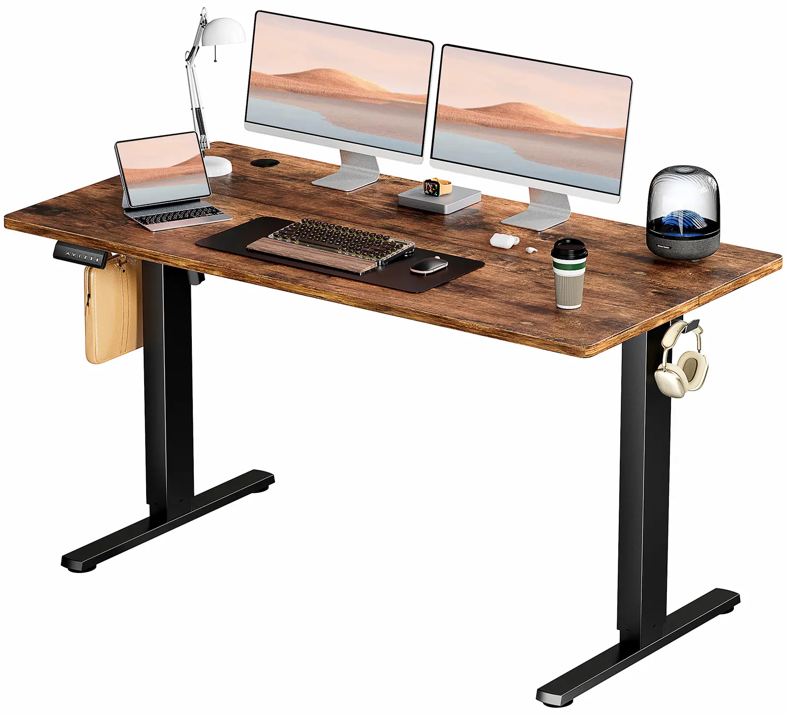 Standing Desk, AdjustabIe Height EIectric Sit Stand Up Down Computer TabIe, 63x24 lnch Ergonomic Rising Desks for Work Office Home, ModernHeight Adjus